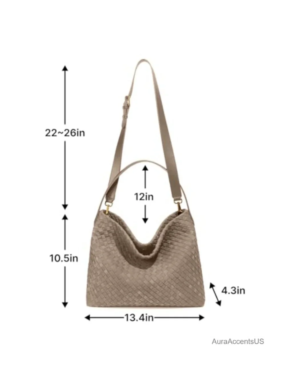 Suede Woven Tote Bag for Women - Roomy Hobo Shoulder Purse